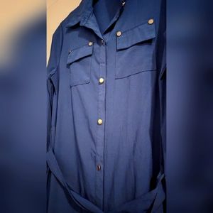 Long sleeve gold button dress